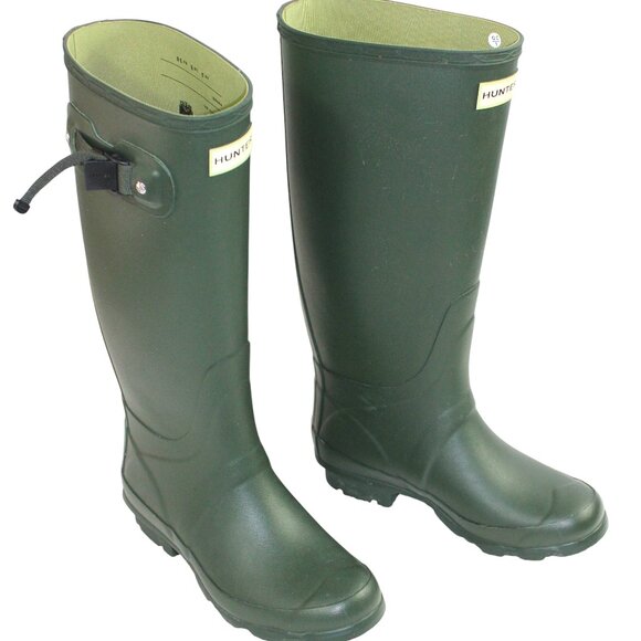 Hunter Field Huntress Dark Olive Tall Wellington Rain Snow Boot, Size 5 - Picture 3 of 10